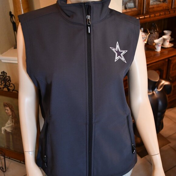 Dallas Cowboys Women's Dark Gray Full Zip Vest Sizes XS-3XL NWT - Picture 3 of 9